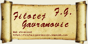Filotej Gavranović vizit kartica